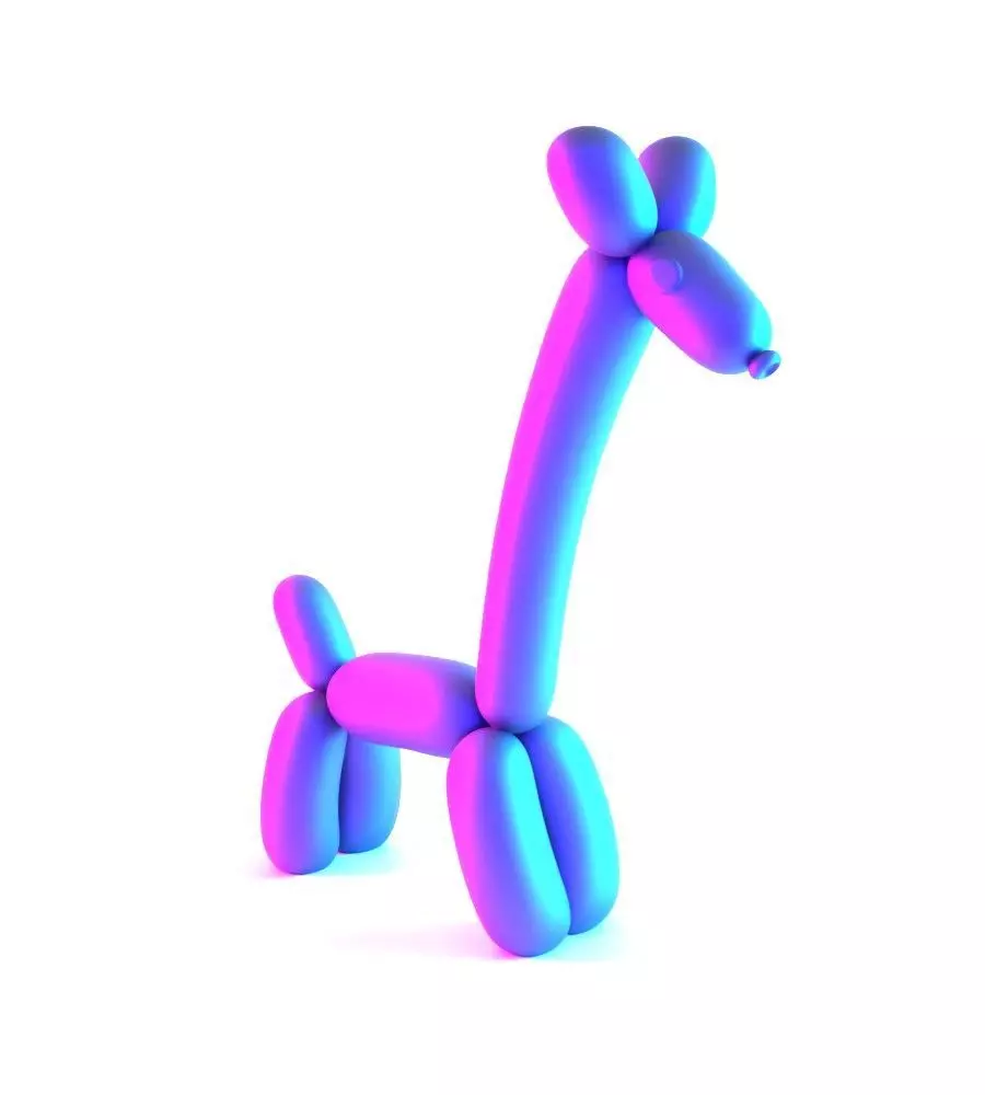 Lemon Giraffe Balloon Decoration Props Second Life toy 3D print model_14