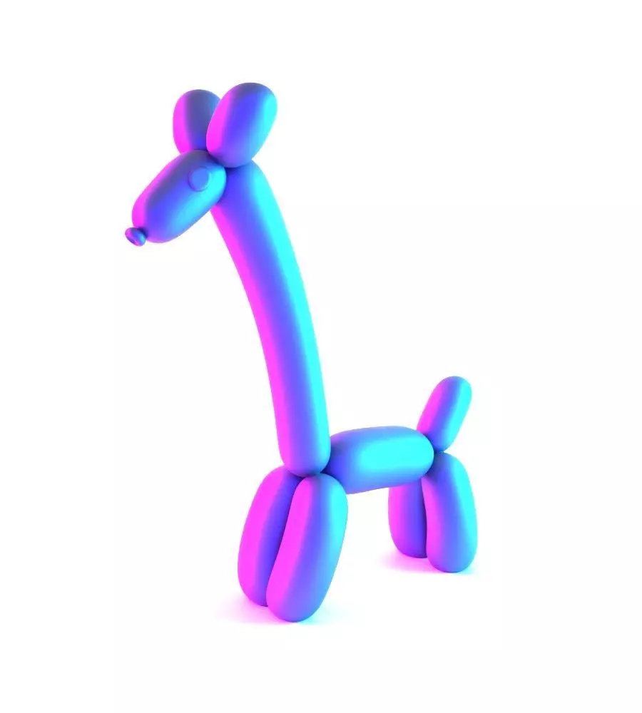 Lemon Giraffe Balloon Decoration Props Second Life toy 3D print model_20