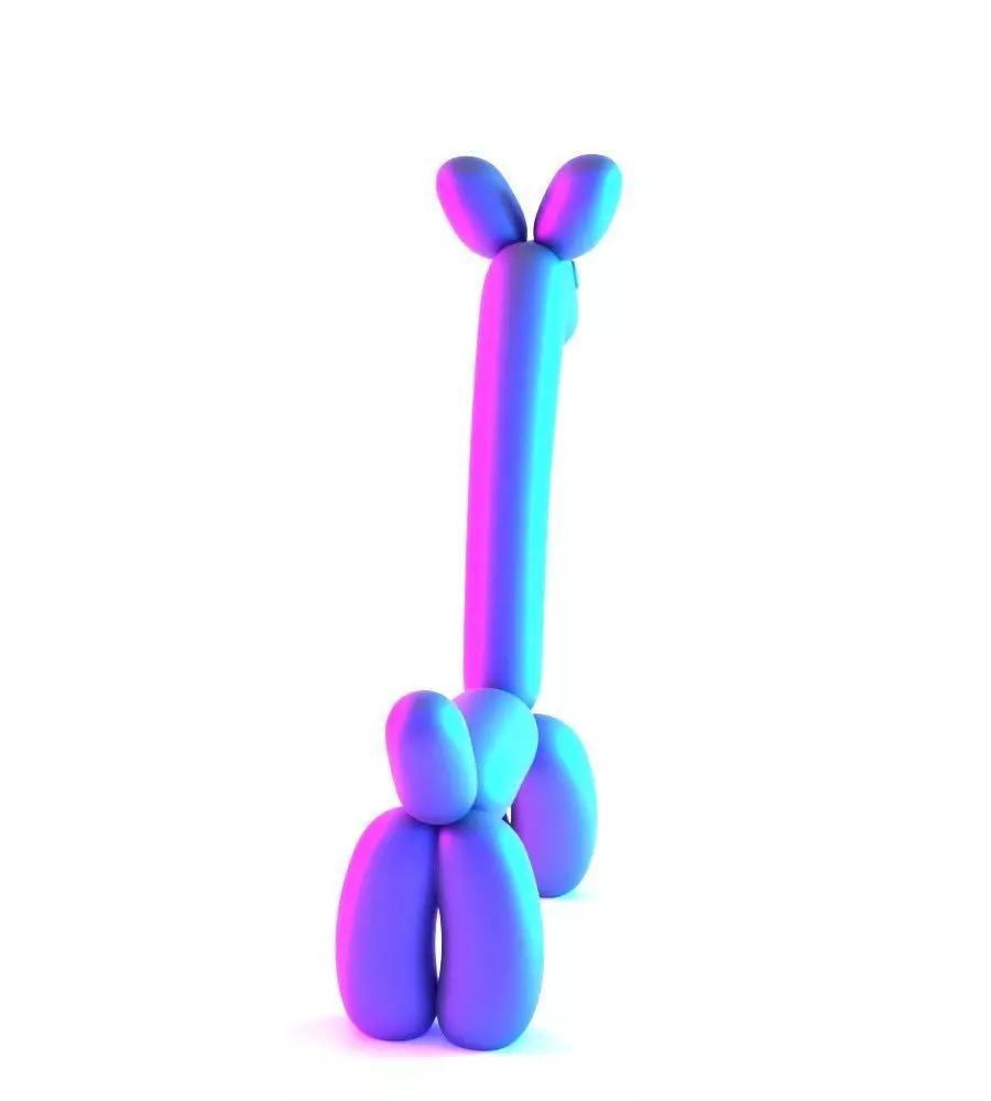 Lemon Giraffe Balloon Decoration Props Second Life toy 3D print model_7