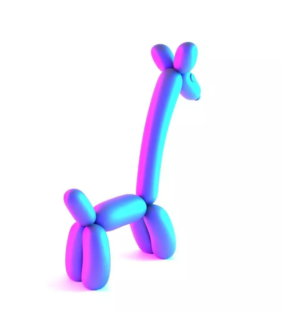 Lemon Giraffe Balloon Decoration Props Second Life toy 3D print model_9