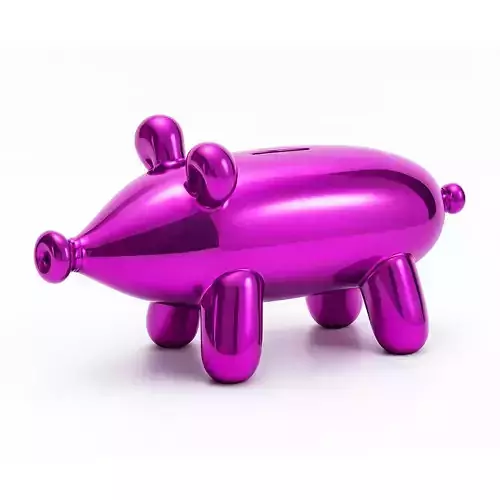 Violet Piggy Balloon Decoration Props Second Life toy