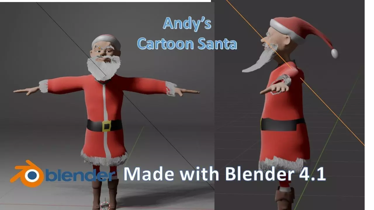 Andys cartoon Santa Free 3D model