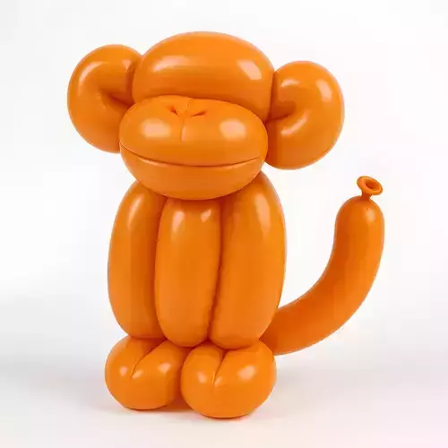 Orange Chimp Monkey Ape Balloon Decoration Props Second Life toy 3D print model