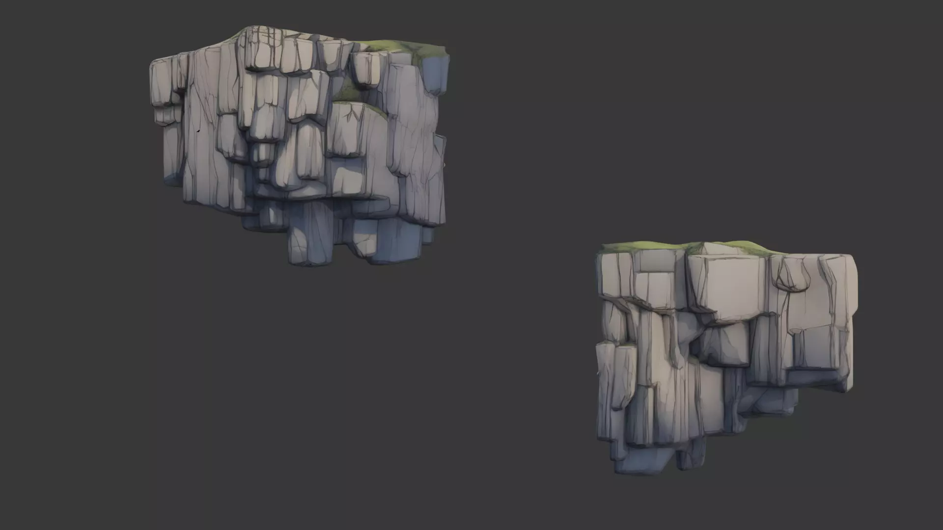 Stylized Rock Cliff Packs 01 Low-poly 3D model_3