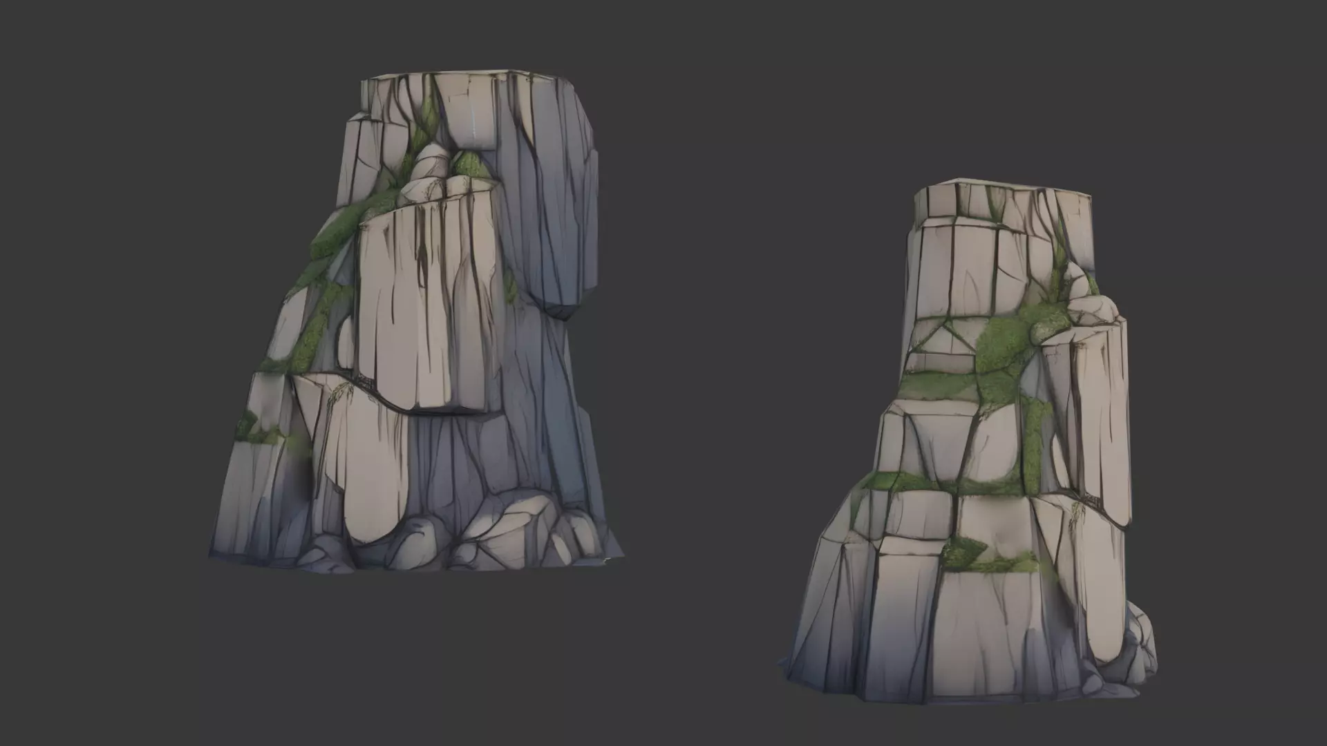 Stylized Rock Cliff Packs 01 Low-poly 3D model_11