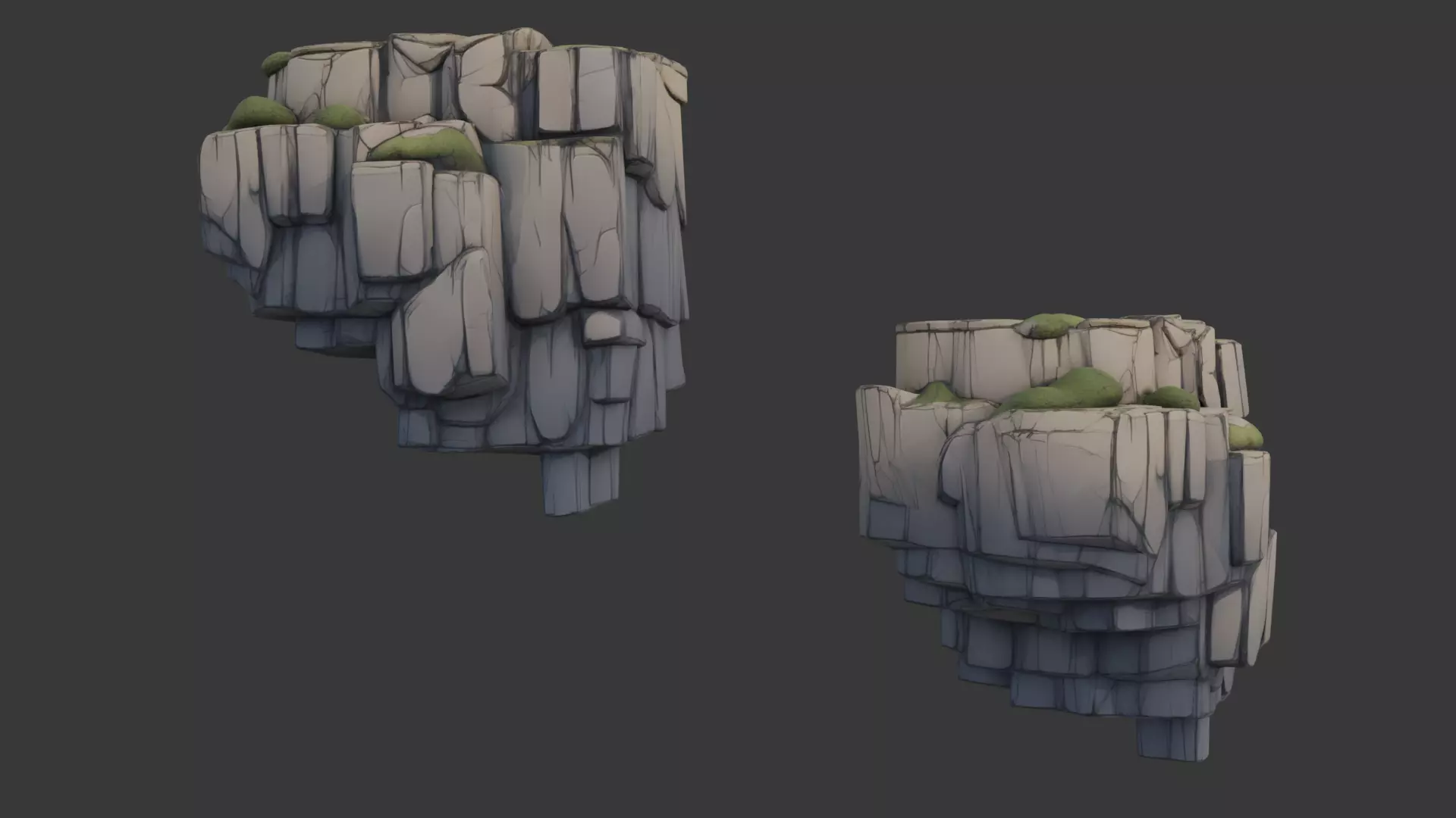 Stylized Rock Cliff Packs 01 Low-poly 3D model_17