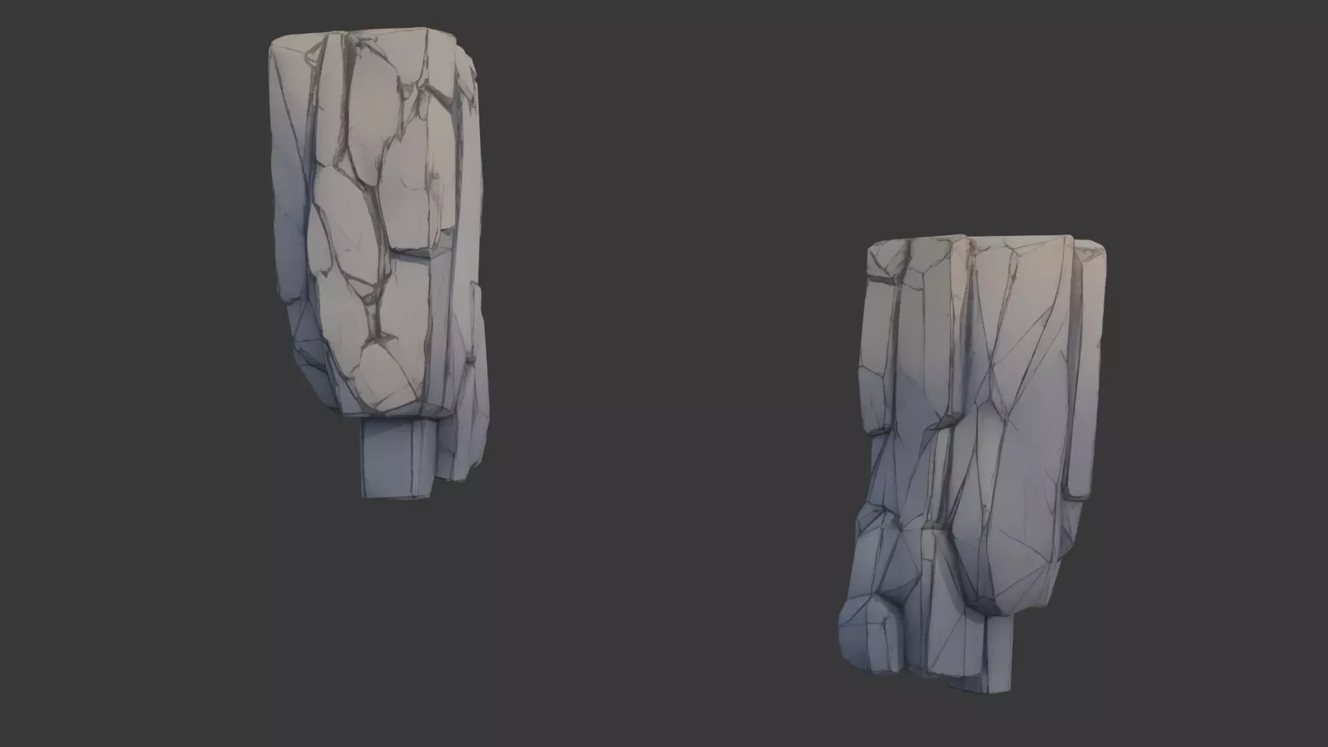 Stylized Rock Cliff Packs 01 Low-poly 3D model_7