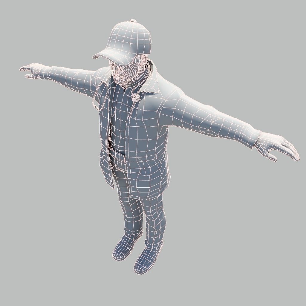 Emergency Medical Technician EMT Low-poly 3D model_2