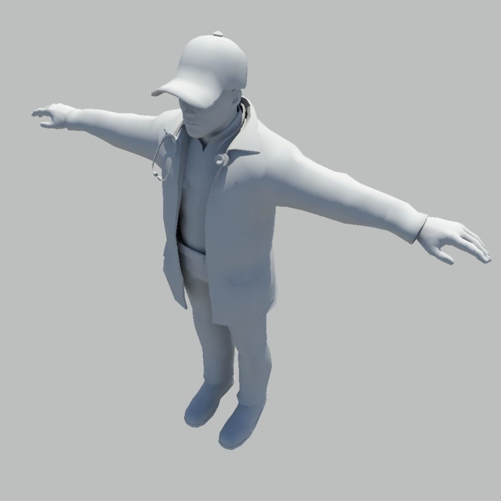 Emergency Medical Technician EMT Low-poly 3D model_1