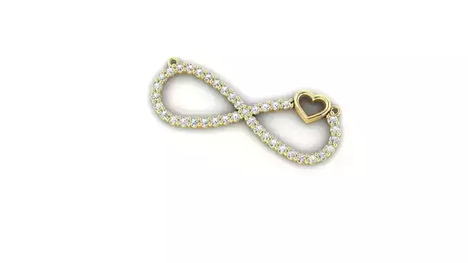 Diamond Infinity Heart  Pendant