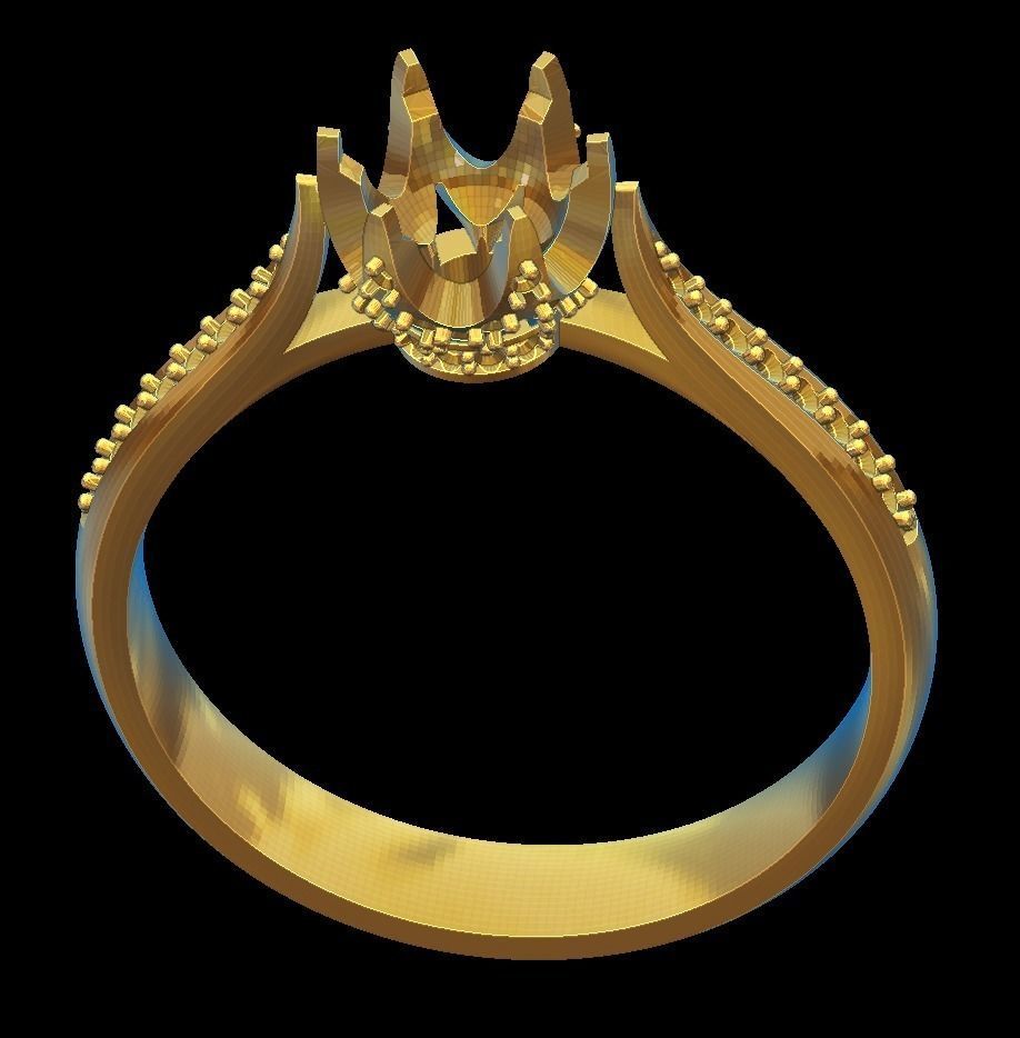 Ring model 3 gold engagement 3D print model_0