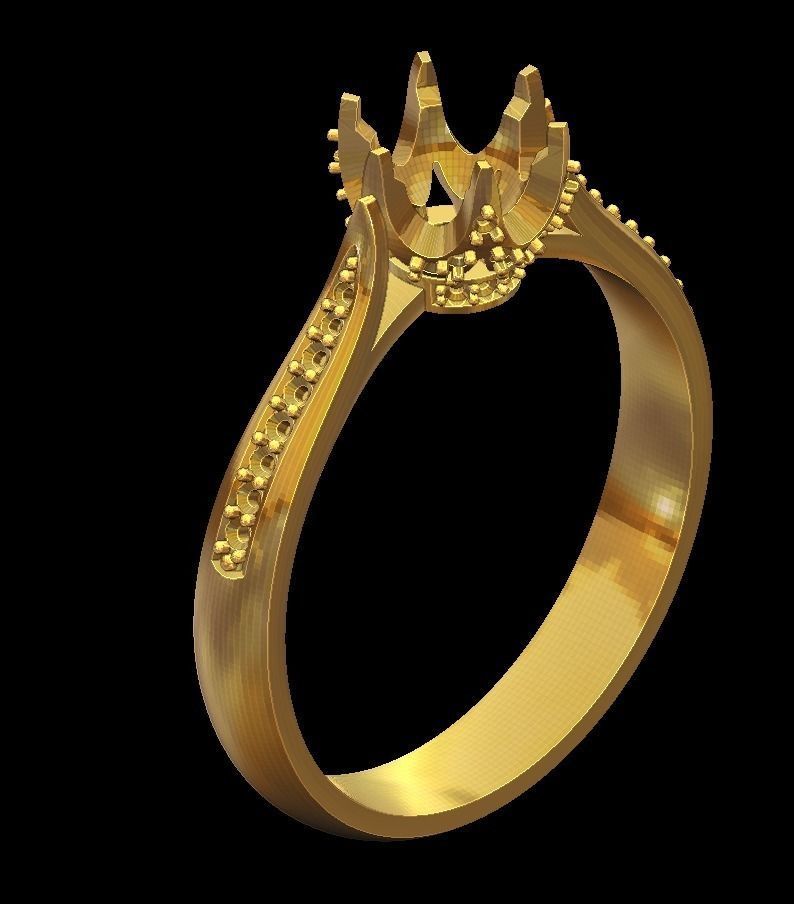 Ring model 3 gold engagement 3D print model_2