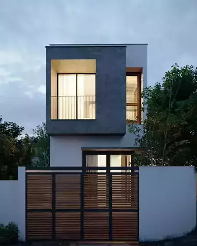 The house at night 3D model
