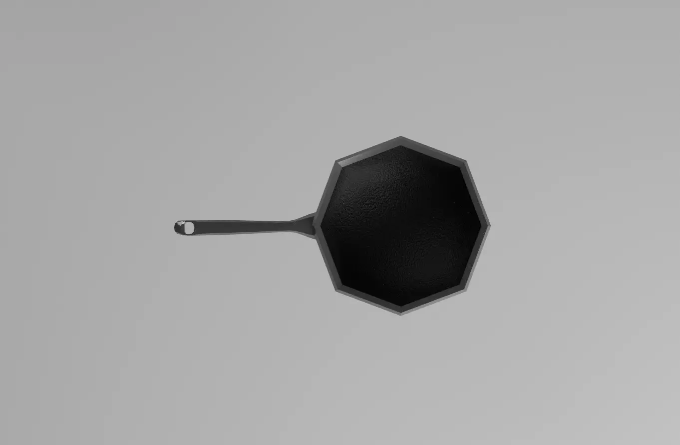 Frying pan Low Poly Low-poly 3D model_4