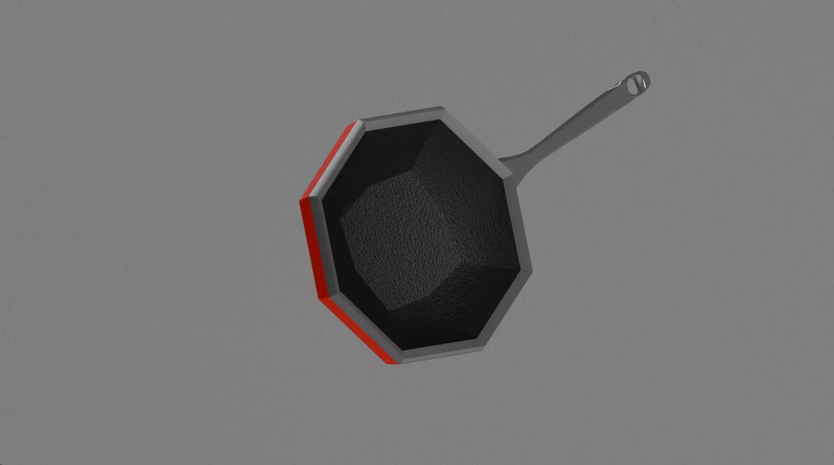 Frying pan Low Poly Low-poly 3D model_2