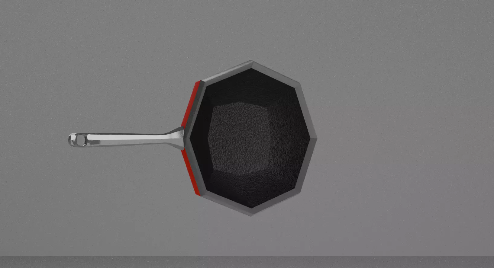 Frying pan Low Poly Low-poly 3D model_0