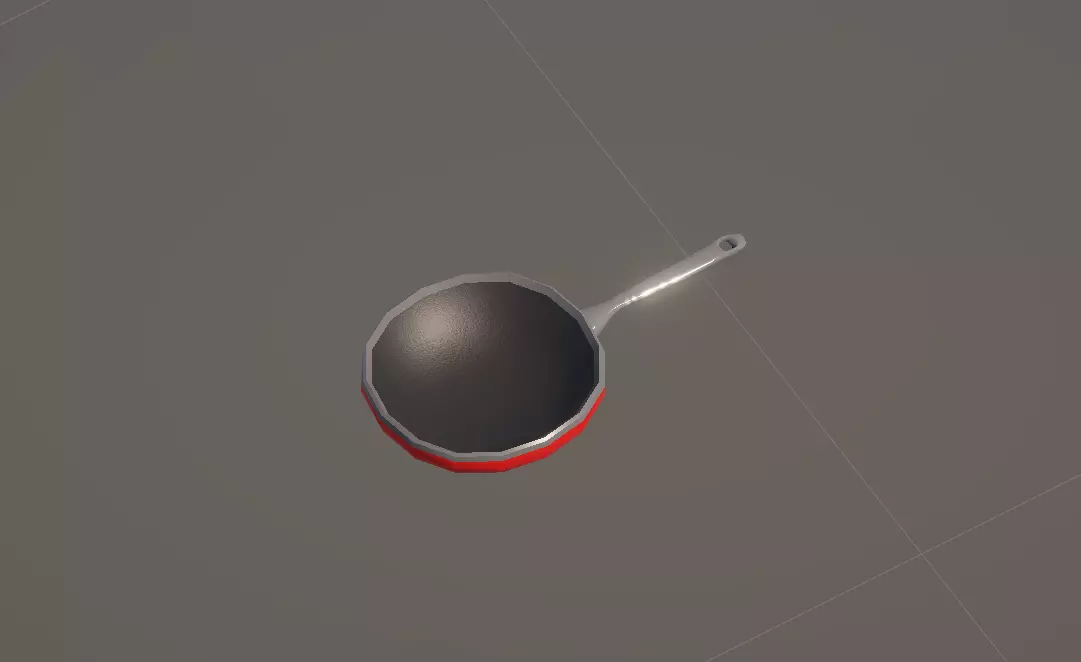 Frying pan Low Poly Low-poly 3D model_10