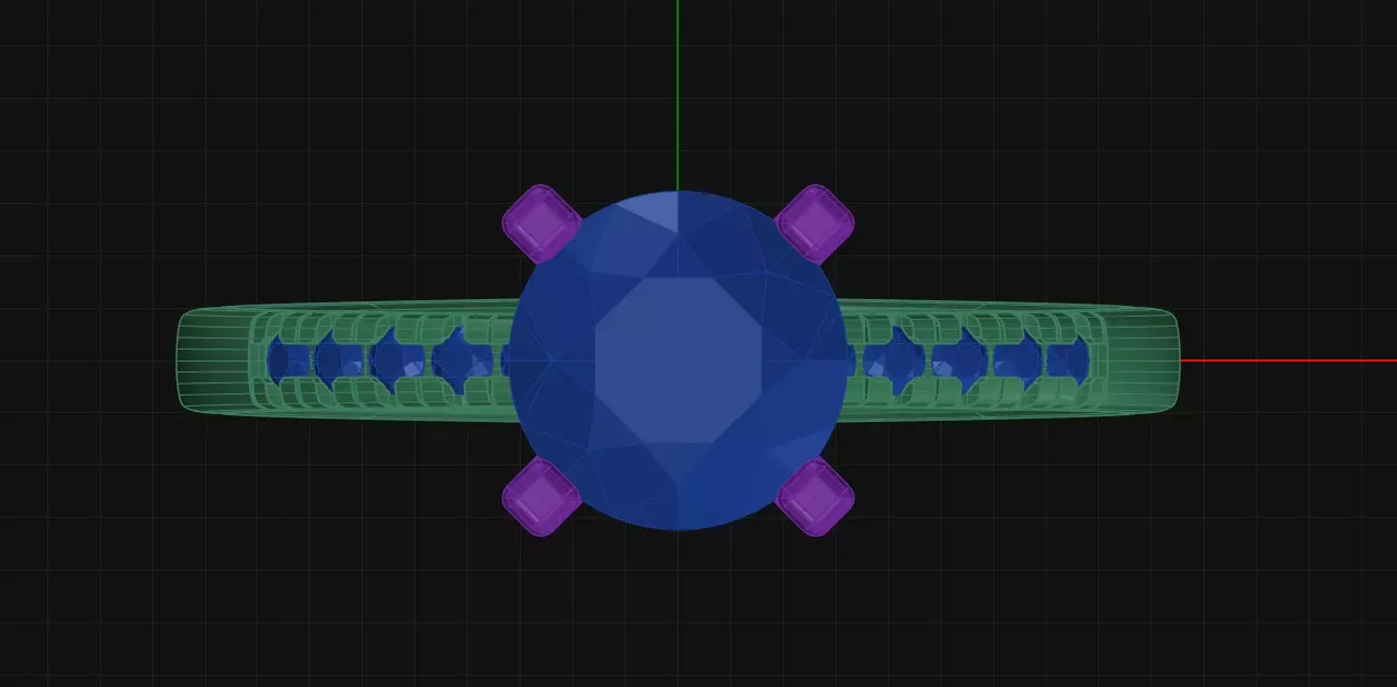 4 Prong Diamond Engagement Ring 3D print model_1