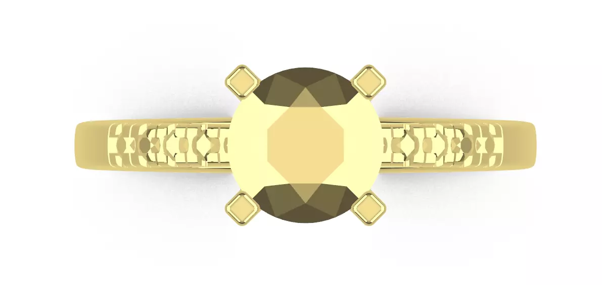 4 Prong Diamond Engagement Ring 3D print model_4