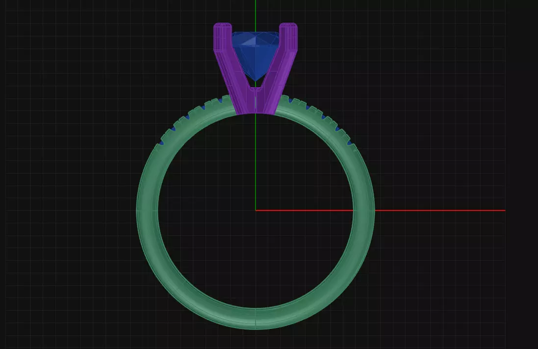4 Prong Diamond Engagement Ring 3D print model_3