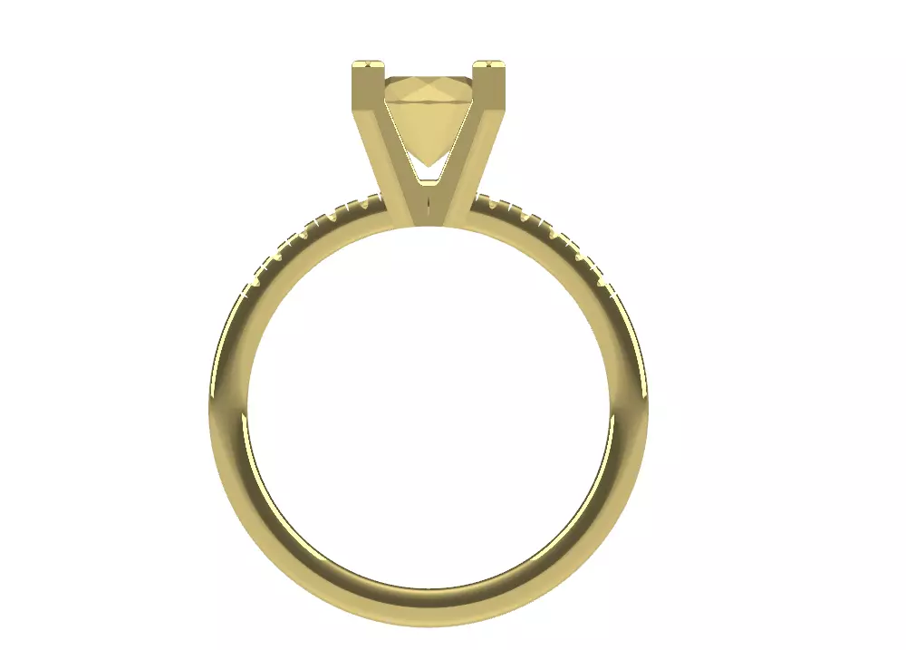 4 Prong Diamond Engagement Ring 3D print model_7