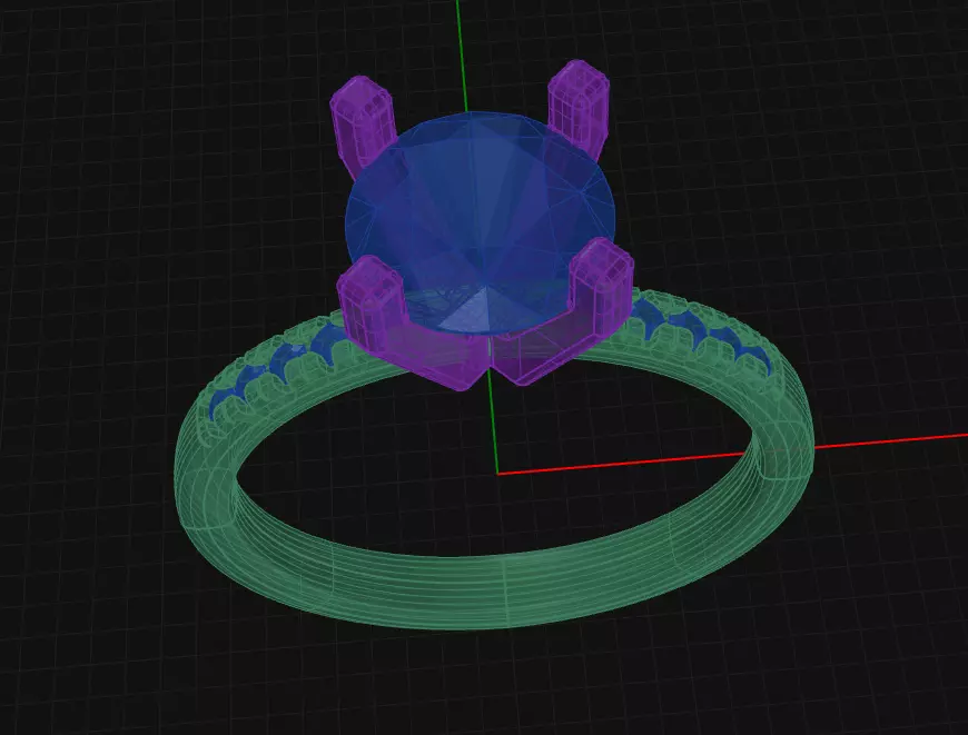 4 Prong Diamond Engagement Ring 3D print model_0