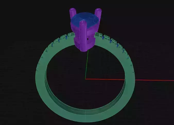3 Prong Diamond Engagement Ring 3D print model