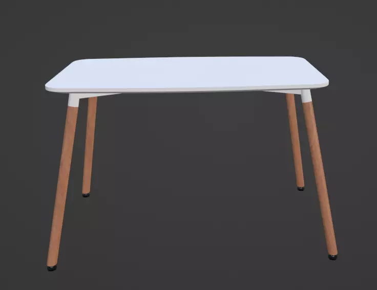 THE HOME DECO FACTORY Rectangular White Table 3D model_9