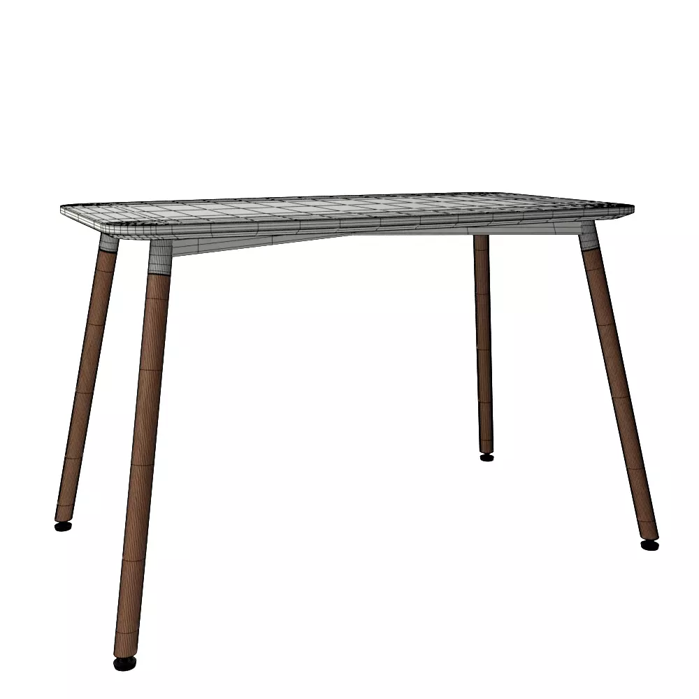 THE HOME DECO FACTORY Rectangular White Table 3D model_1