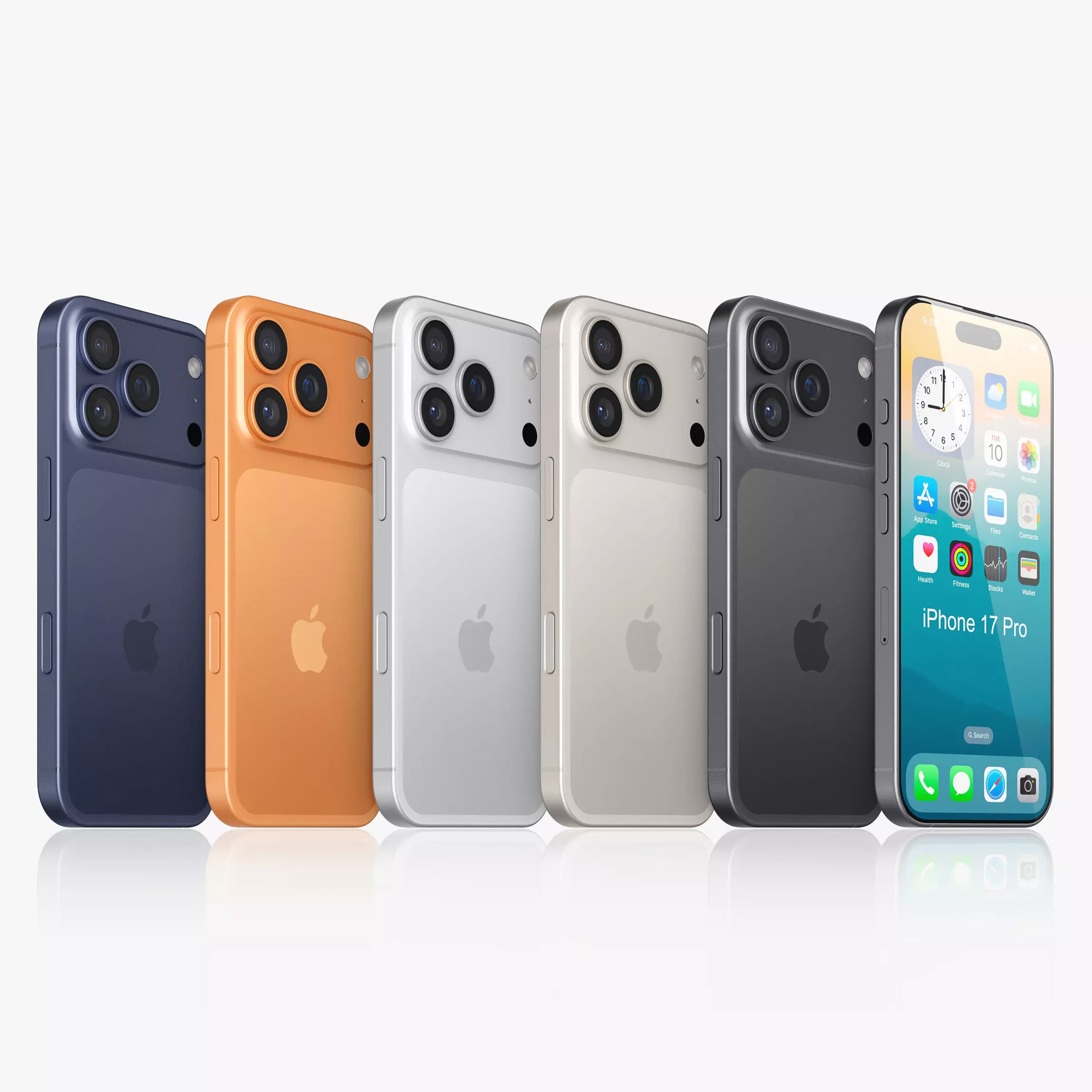 Apple iPhone 17 pro v2 All colors 3D model_1