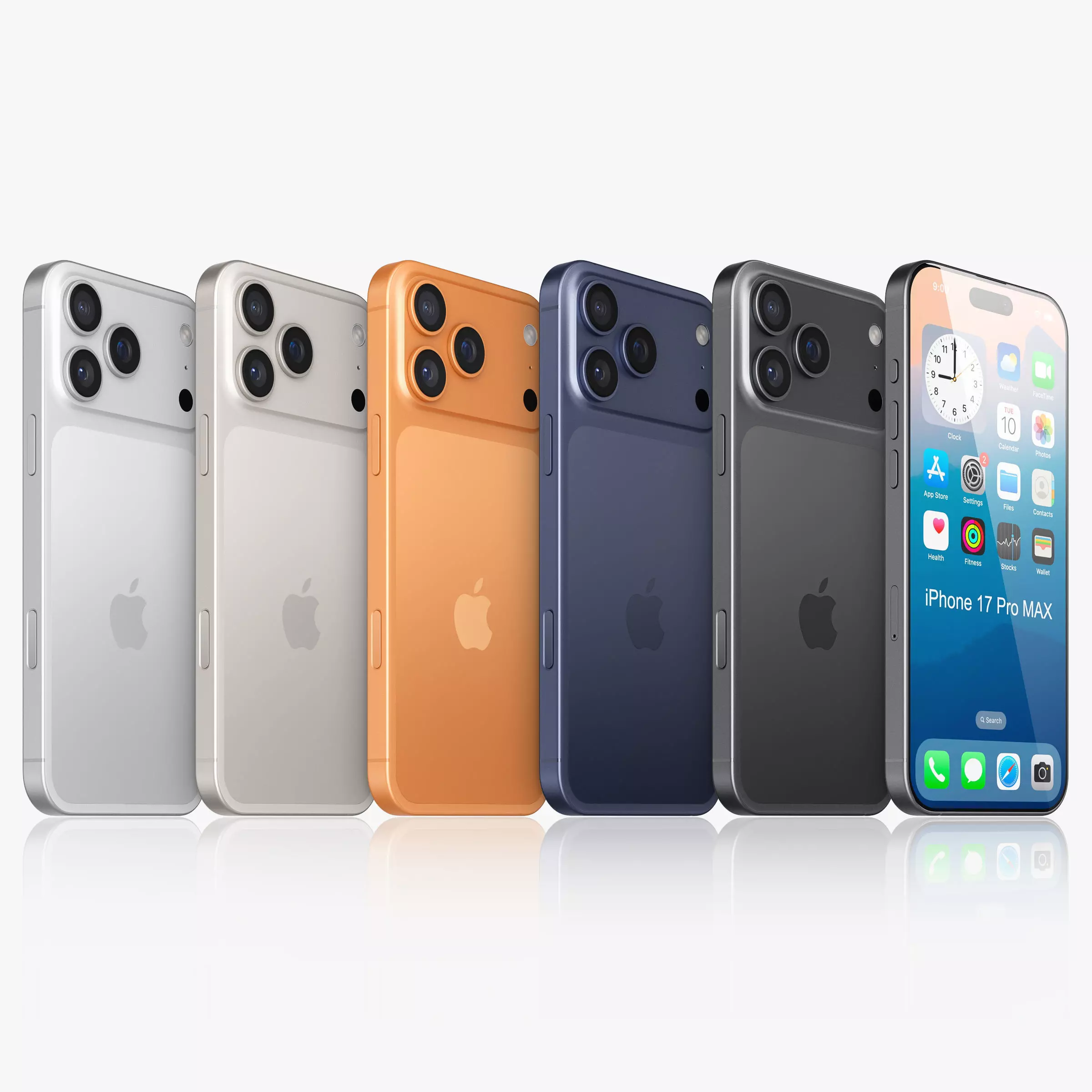 Apple iPhone 17 pro MAX v2 All colors 3D model_1