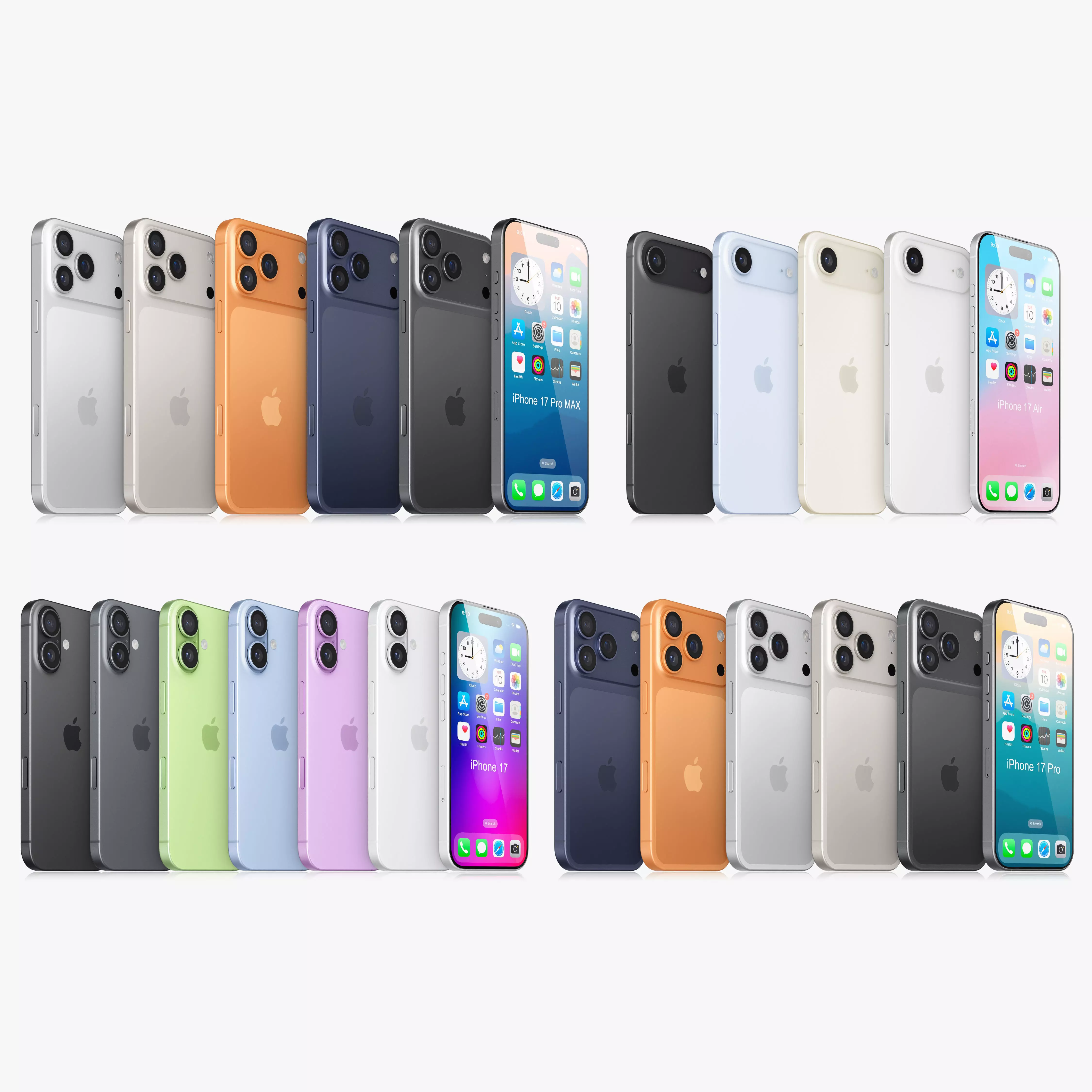 Apple iPhone 17 collection v2 All colors 3D model_1