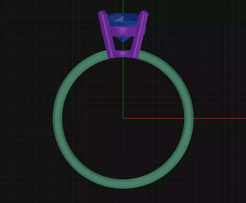 4 Prong Diamond Engagement Ring 3D print model_2