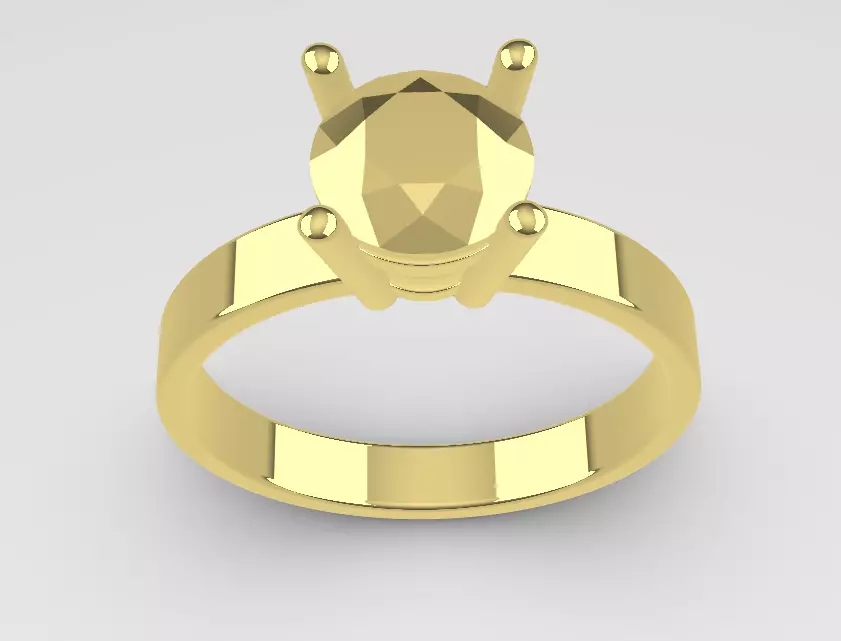 4 Prong Diamond Engagement Ring 3D print model_6