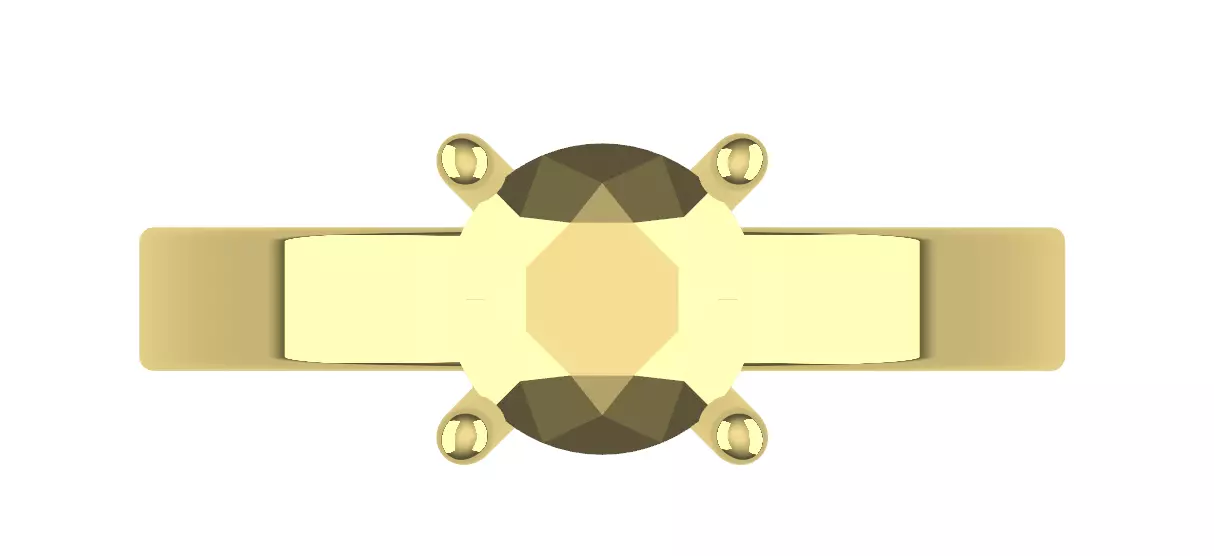 4 Prong Diamond Engagement Ring 3D print model_5