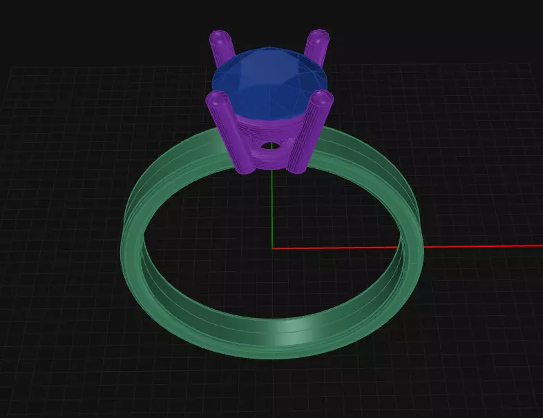4 Prong Diamond Engagement Ring 3D print model_0