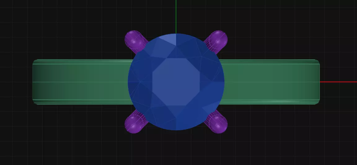 4 Prong Diamond Engagement Ring 3D print model_1