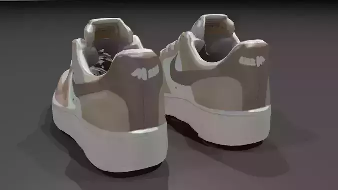 Brown and white sneaker