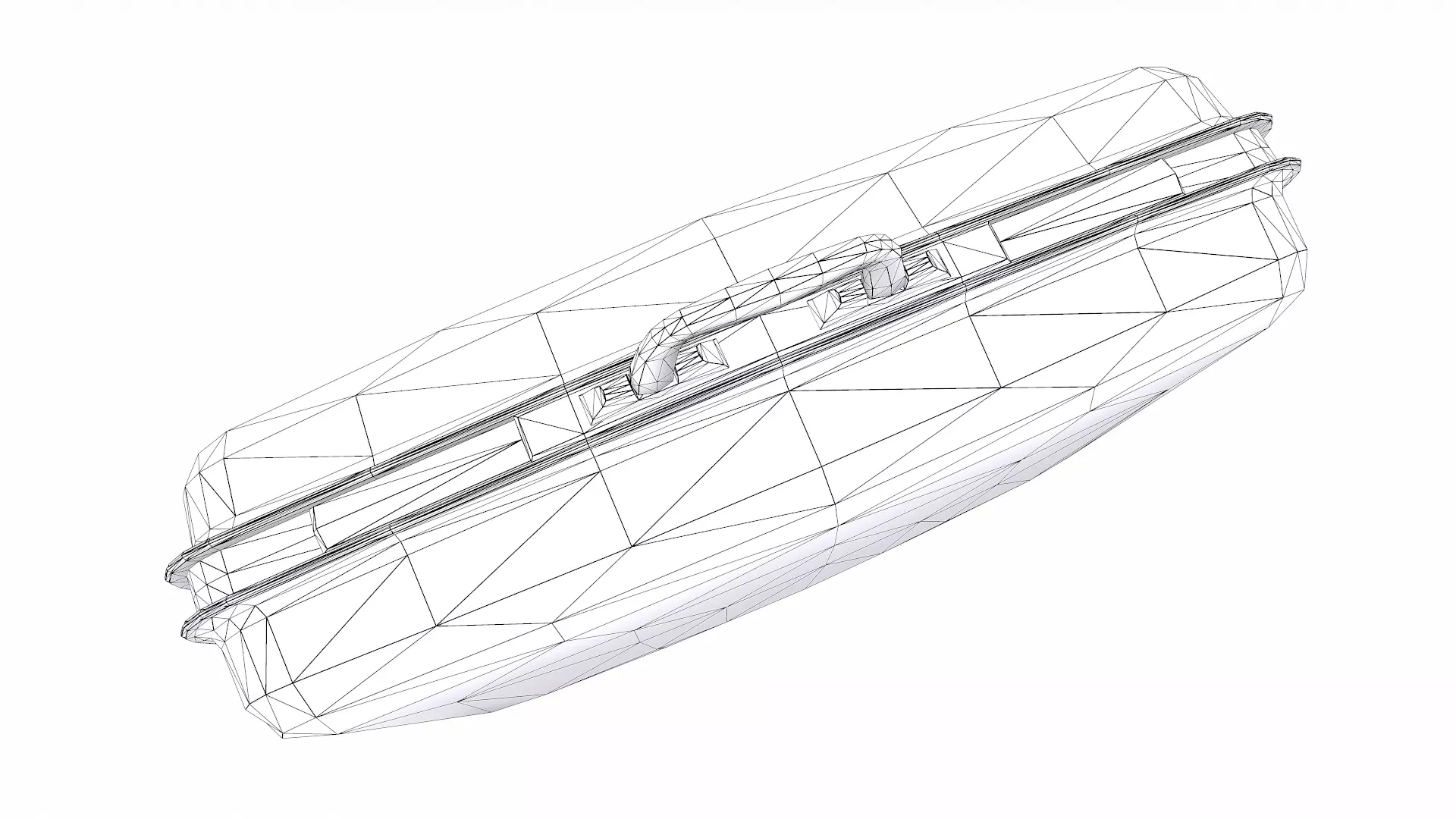 Old Retro Vintage Suitcase Low-poly PBR Low-poly 3D model_19