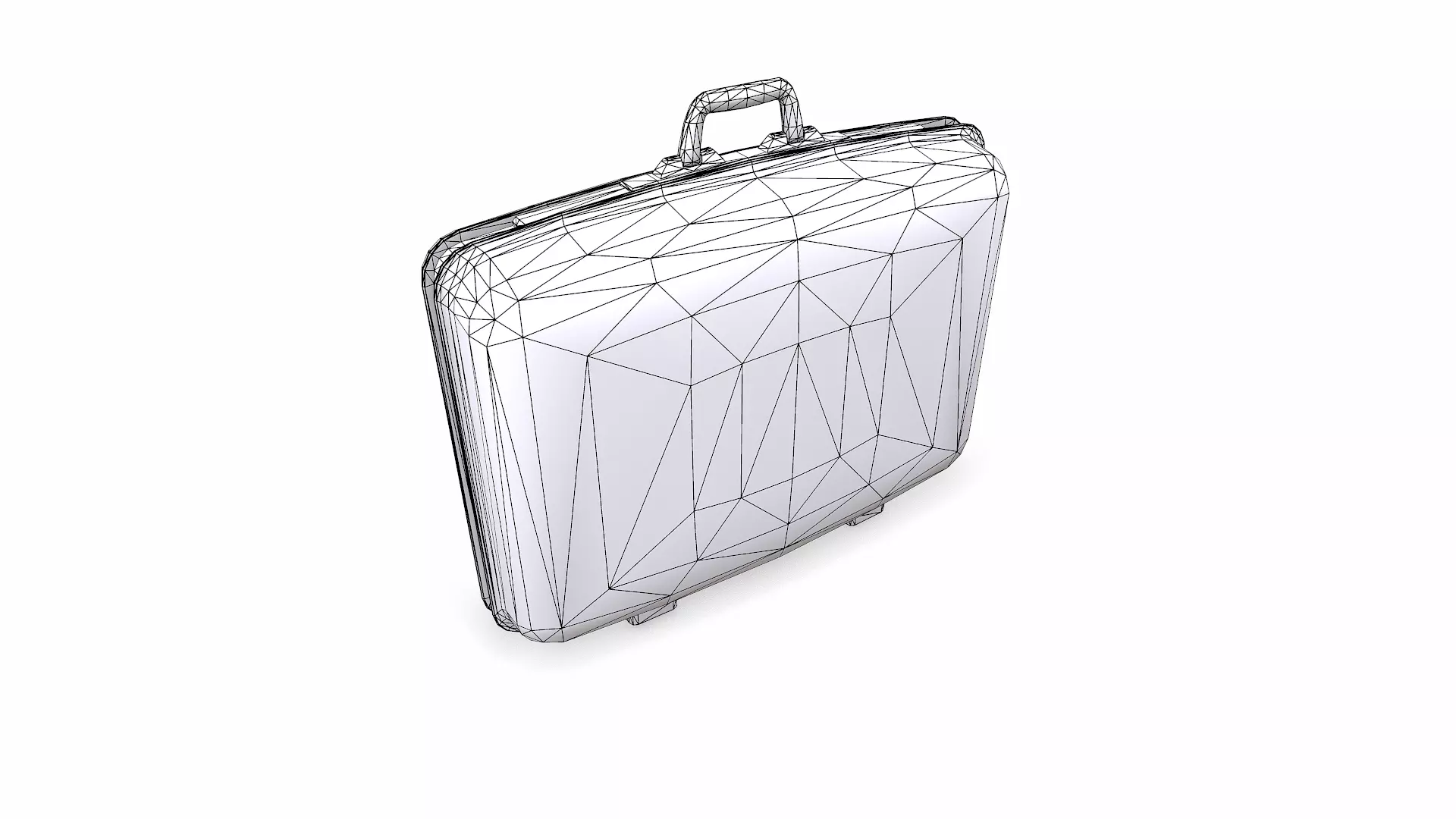 Old Retro Vintage Suitcase Low-poly PBR Low-poly 3D model_20