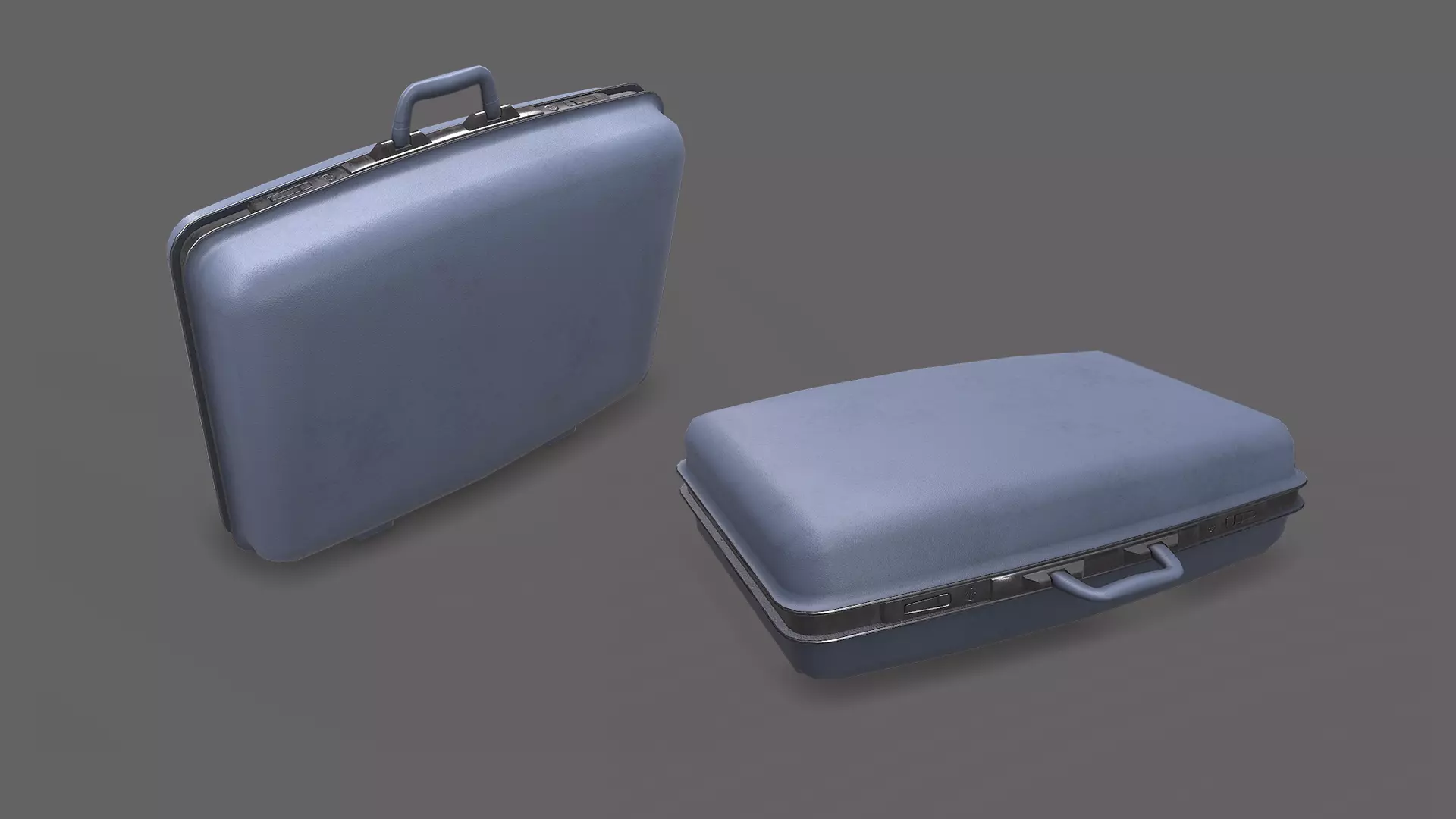 Old Retro Vintage Suitcase Low-poly PBR Low-poly 3D model_0