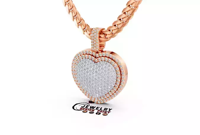 Custom Heart Bummer Diamond Pendant - Heart Love Necklace