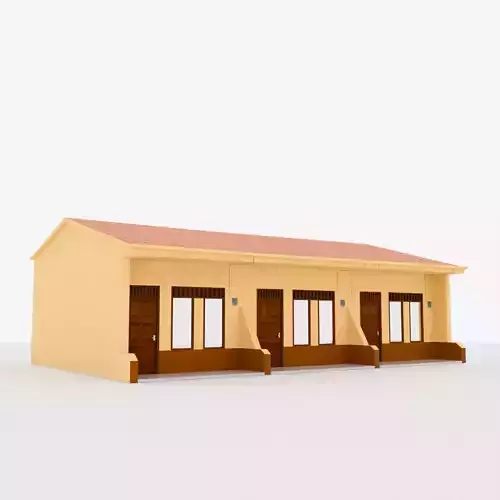 Simple House Kontrakan Low Poly 3D Low-poly 3D model