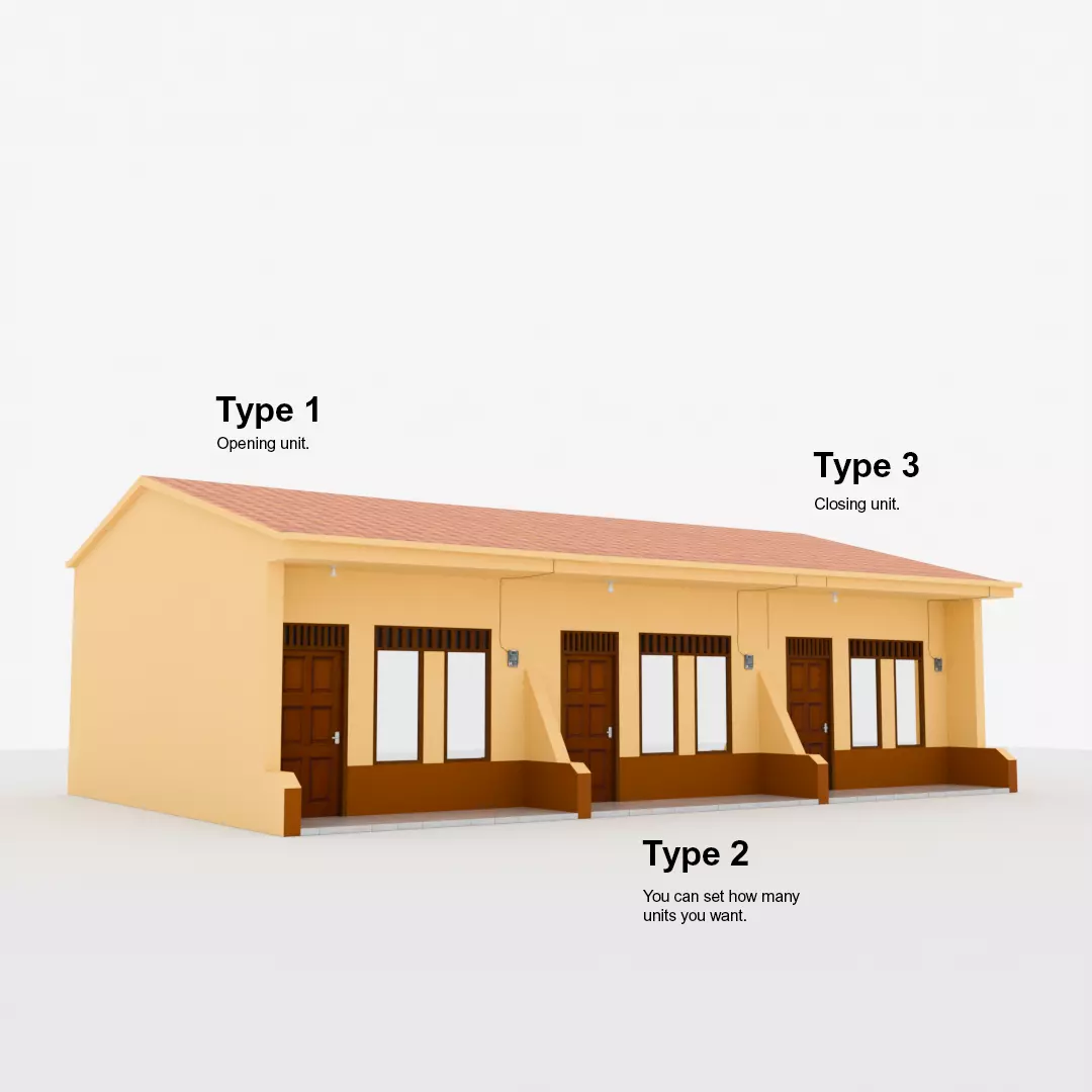 Simple House Kontrakan Low Poly 3D Low-poly 3D model_2
