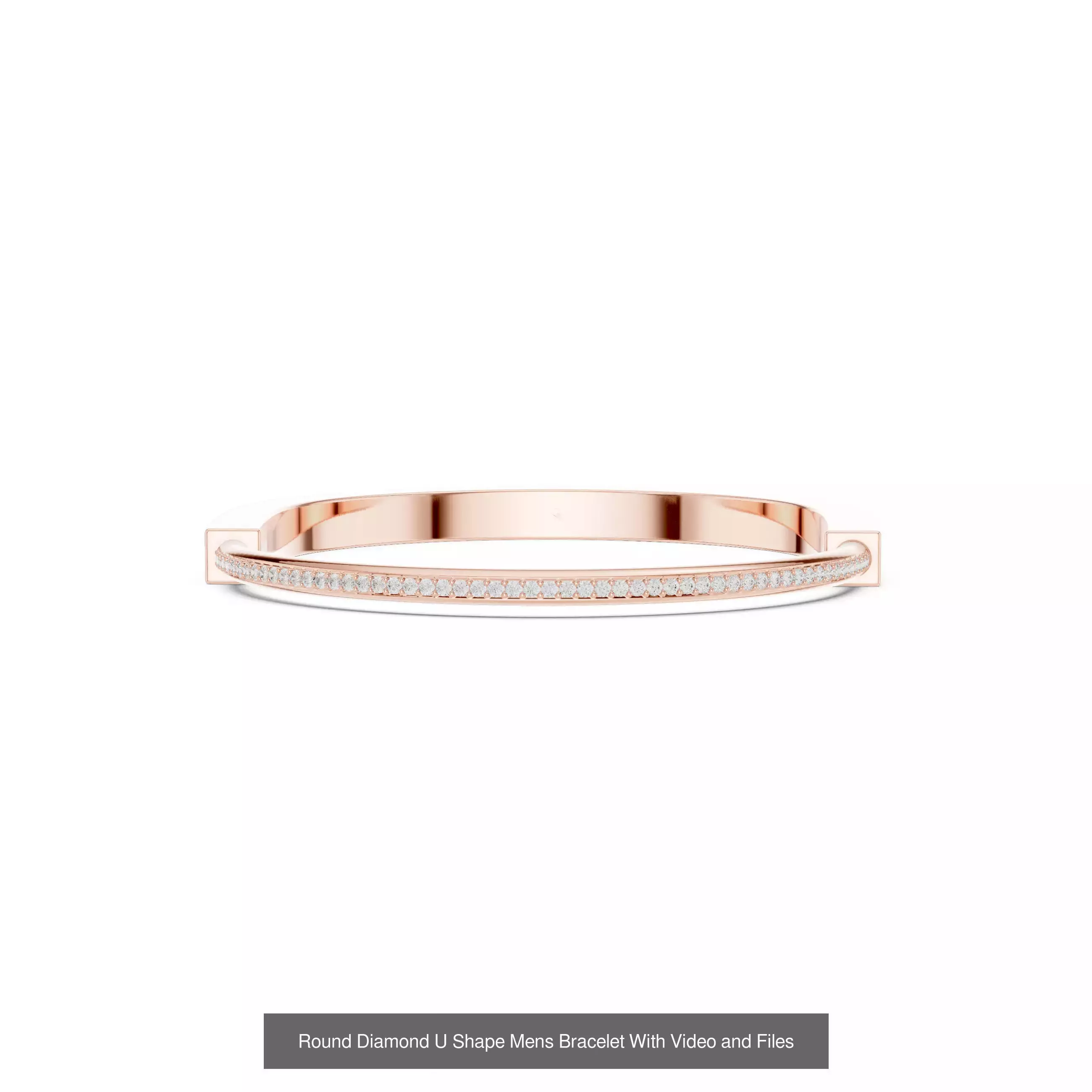 Men Diamond Bracelet with 3DM STL Files and 3 Color Render Video 3D Model Collection_7