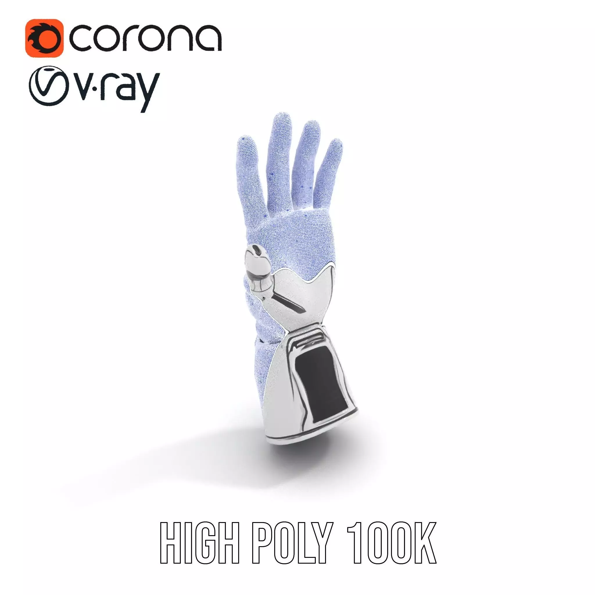 Futuristic Robotic Hand Model Pack High Precision Design Low-poly 3D model_20