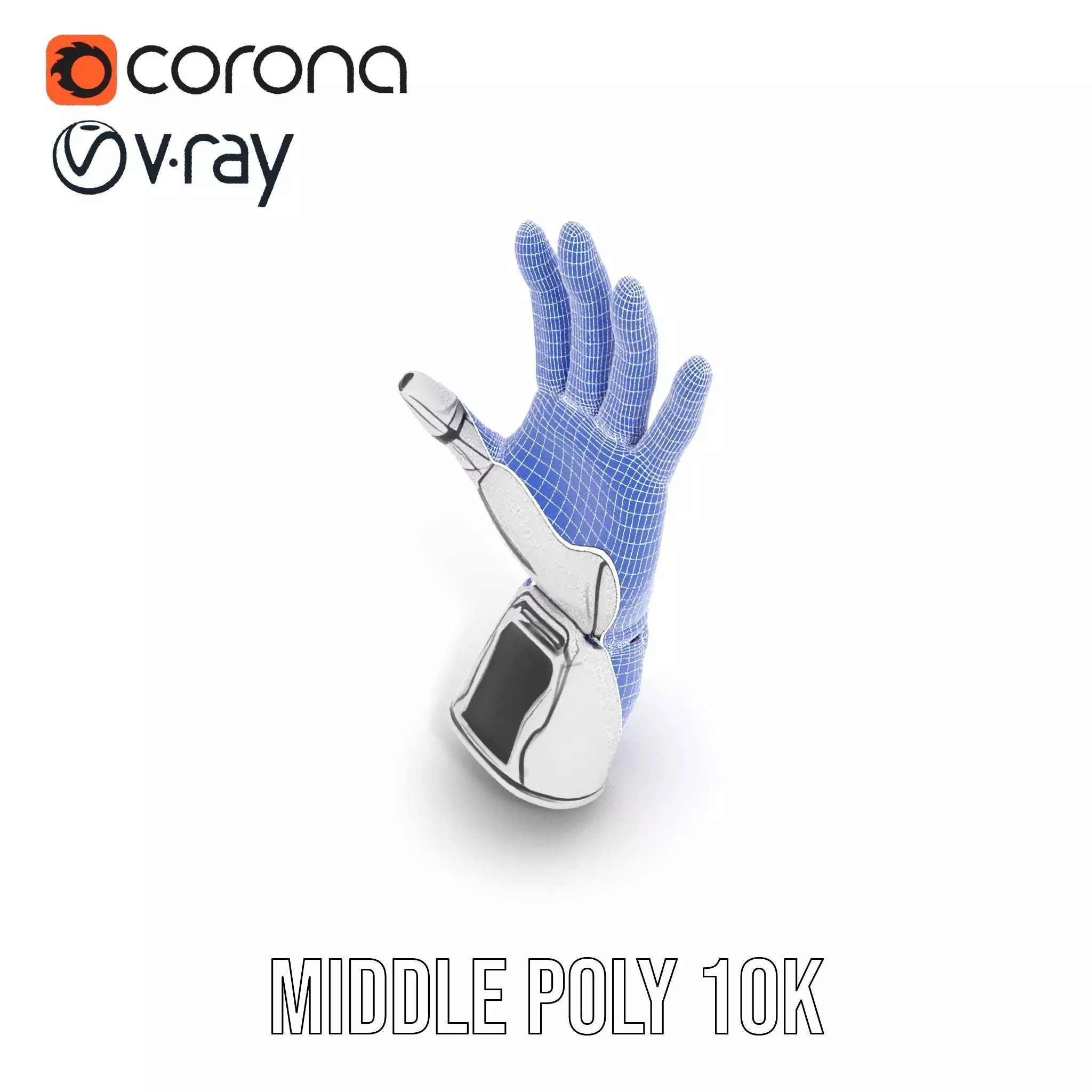 Futuristic Robotic Hand Model Pack High Precision Design Low-poly 3D model_18