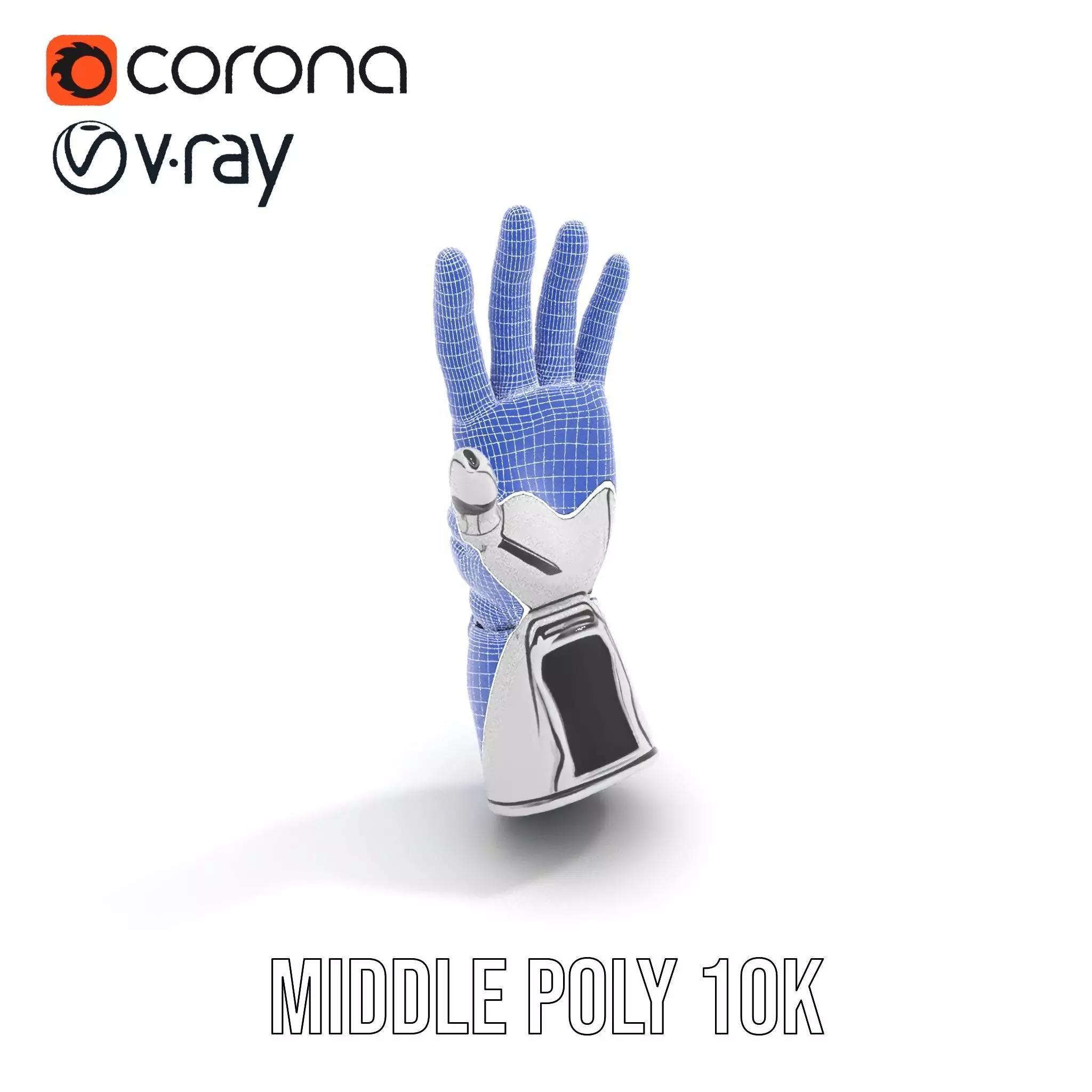 Futuristic Robotic Hand Model Pack High Precision Design Low-poly 3D model_15