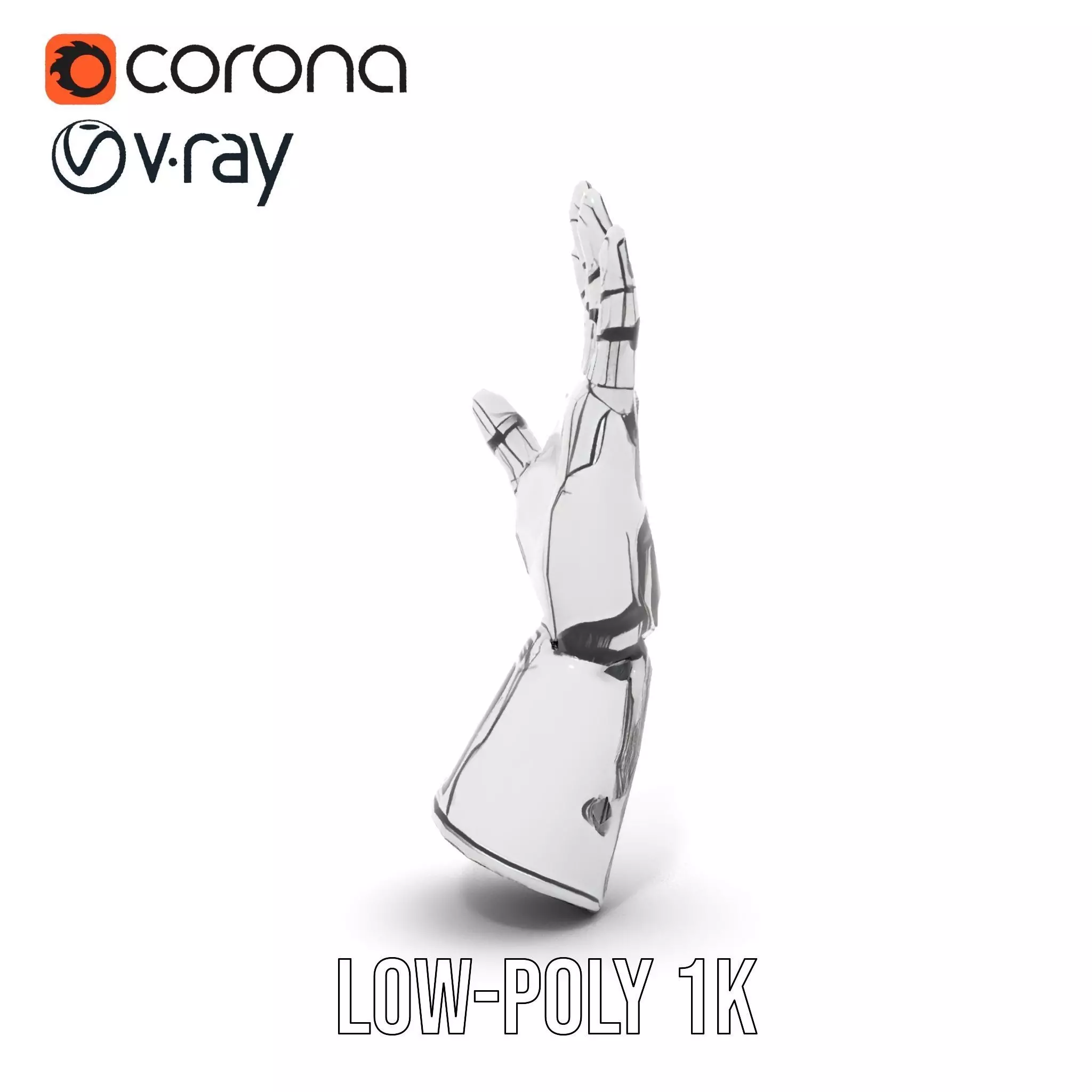 Futuristic Robotic Hand Model Pack High Precision Design Low-poly 3D model_10