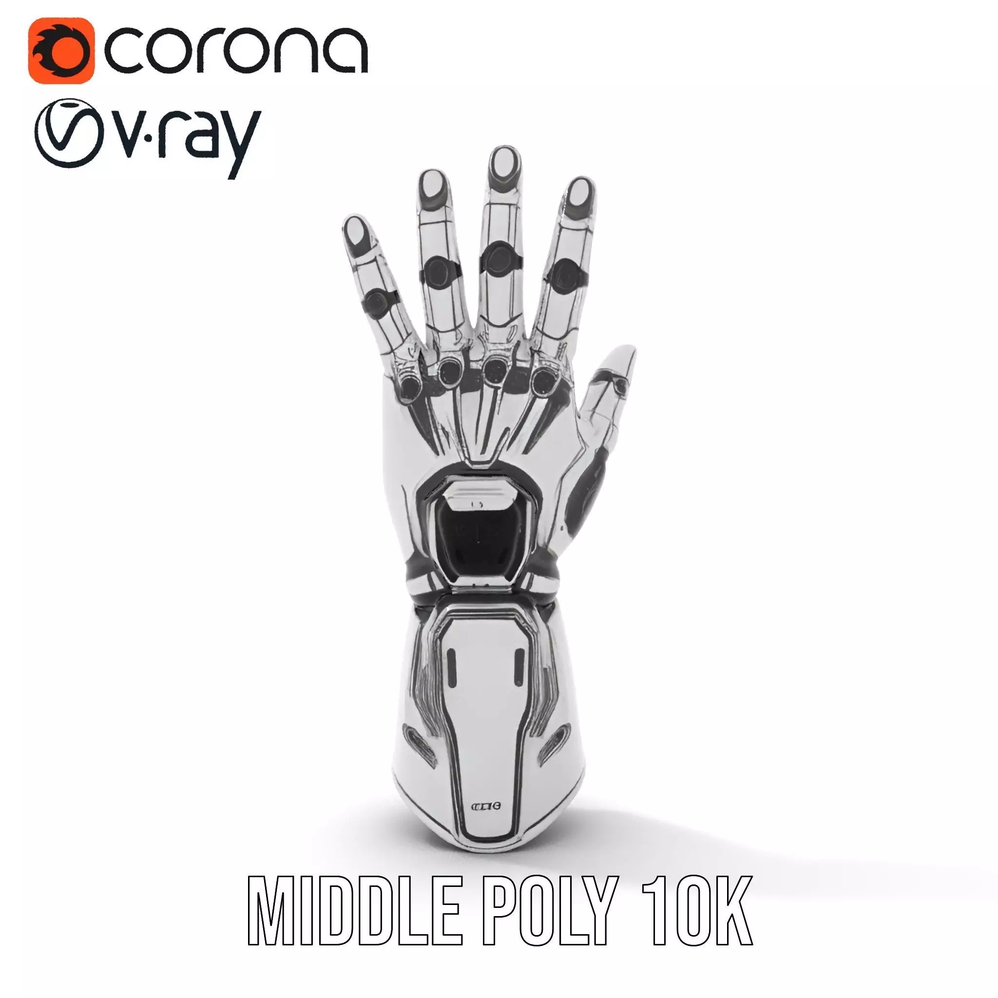 Futuristic Robotic Hand Model Pack High Precision Design Low-poly 3D model_9
